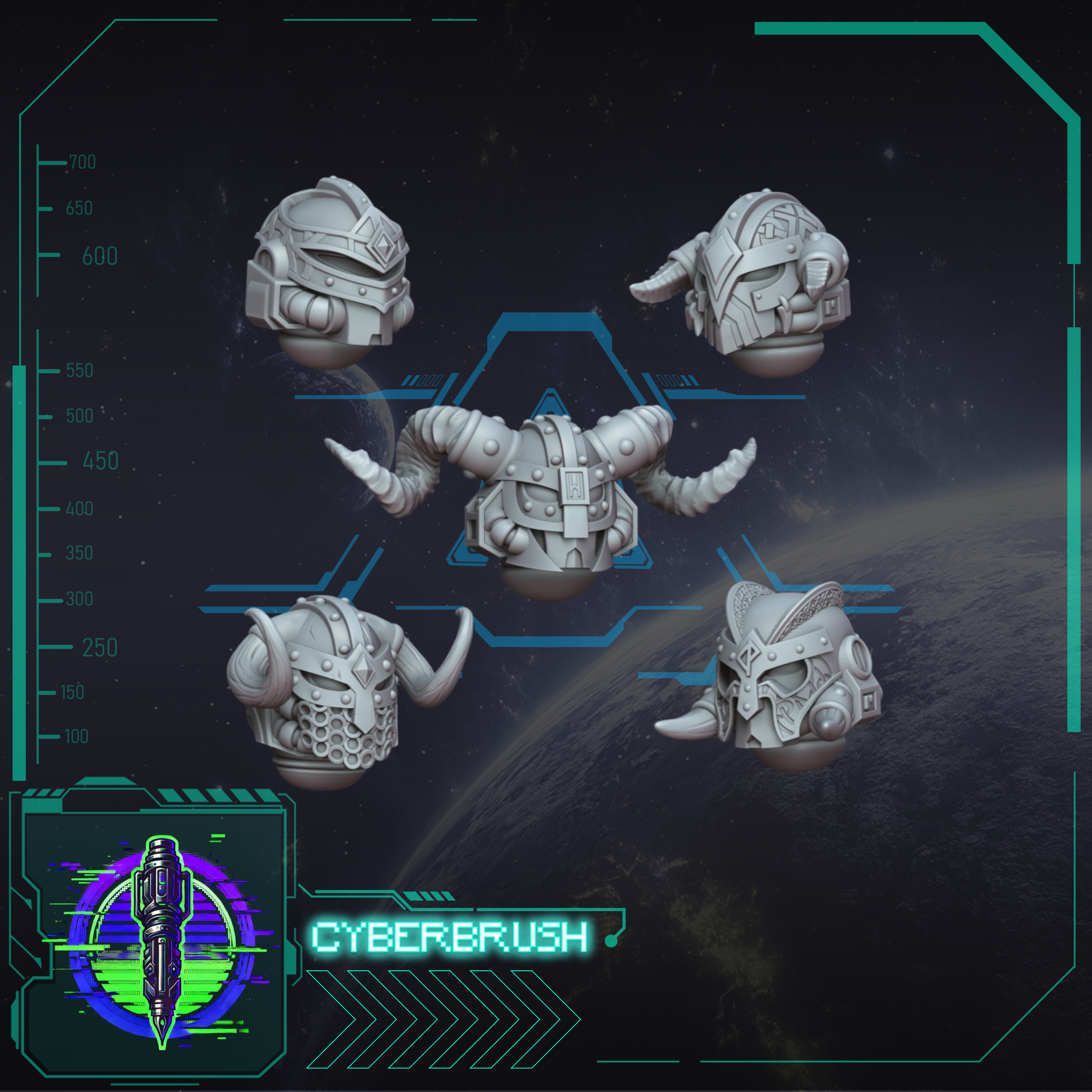 Space Viking Head set 1